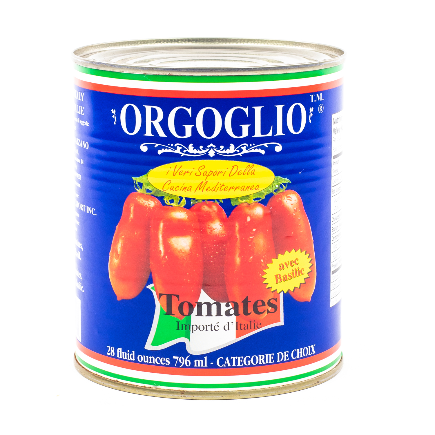 Orgoglio Tomato Whole with Basil 796g