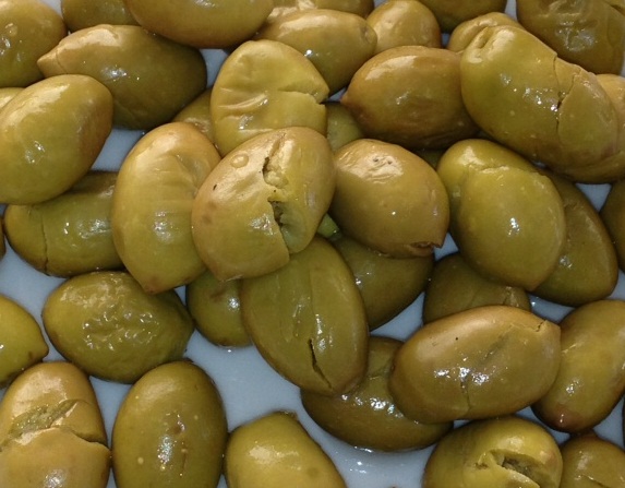 In Store Made Cracked Green Olives