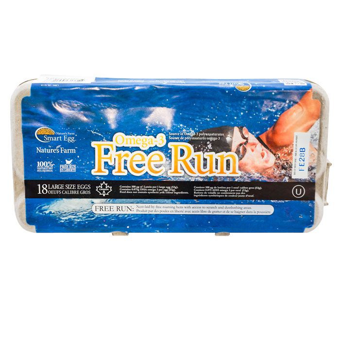 Nature's Egg Free Run Omega 3 Eggs 18pk