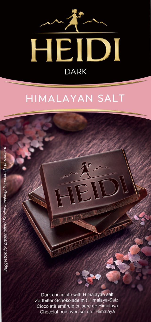 Heidi Dark Chocolate with PINK Himalayan Salt 80g