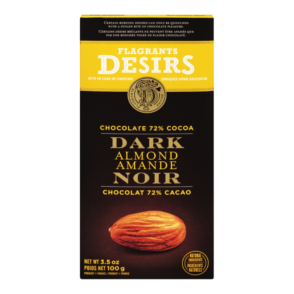 Flagrants Desirs 72% Dark Chocolate with Almonds 100g