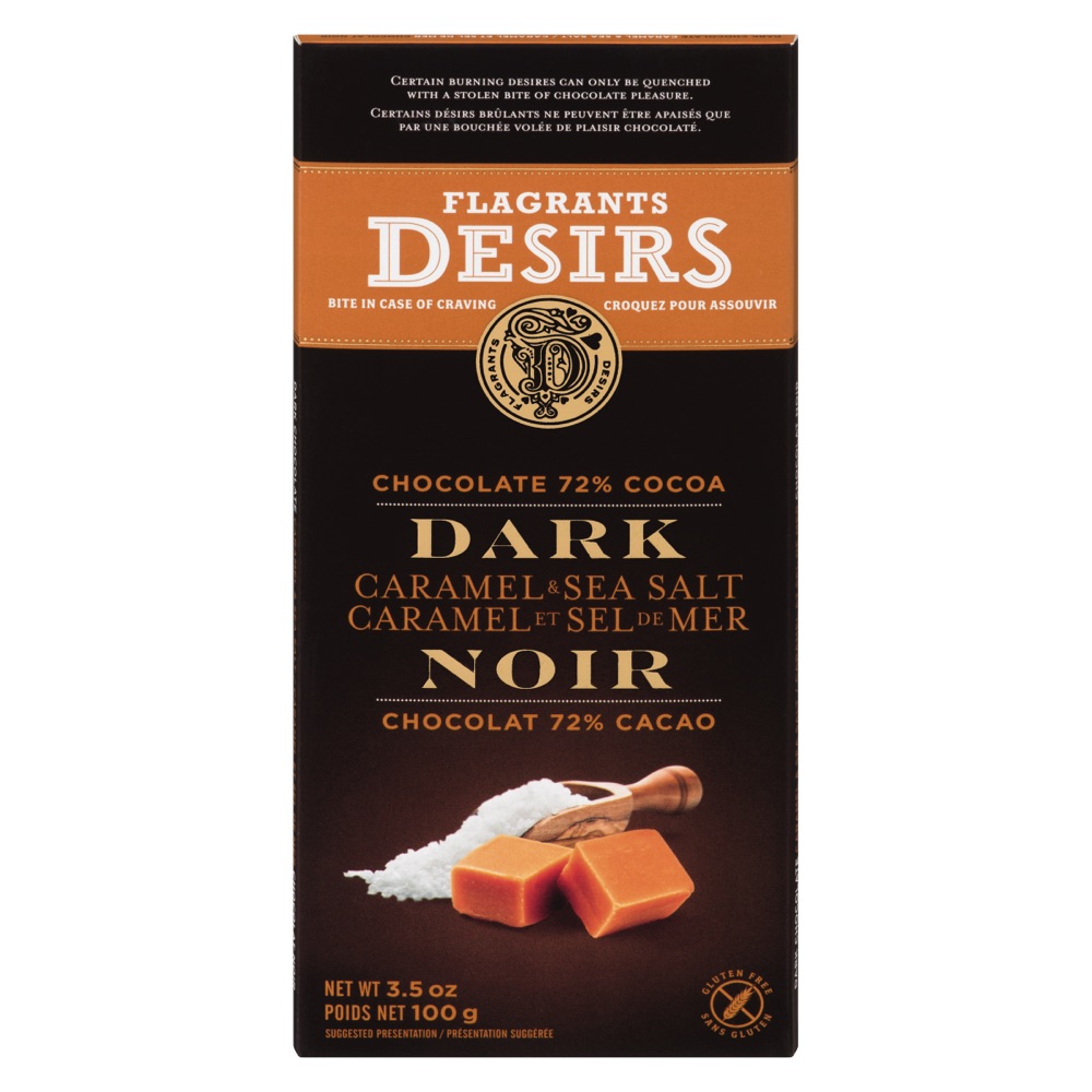 Flagrants Desirs 72% Dark Chocolate with Salted Caramel 100g