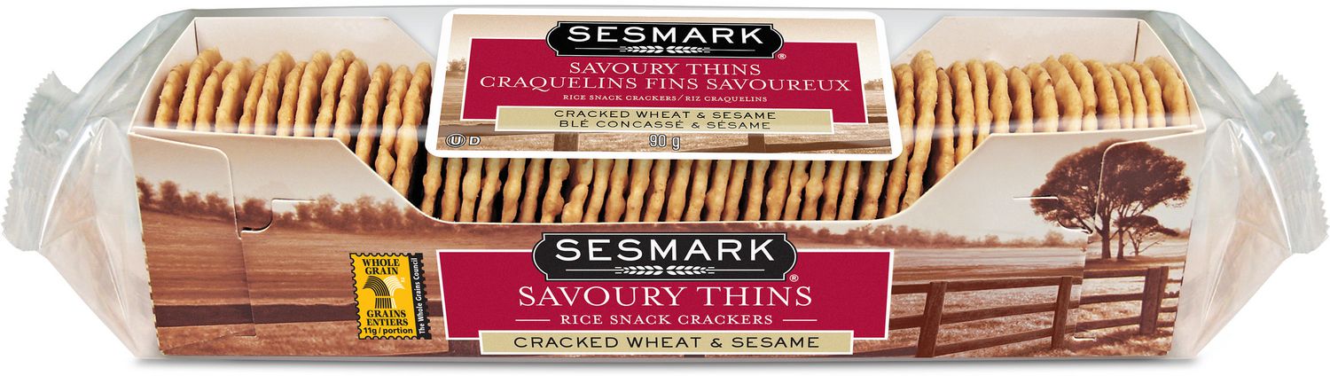 Sesmark Cracked Wheat & Sesame Savoury Thins 90g