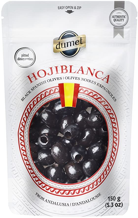 Dumet Hojiblanca Black Spanish Olives 200g