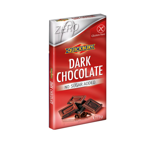 Quickbury No Sugar Added Dark Chocolate 75g