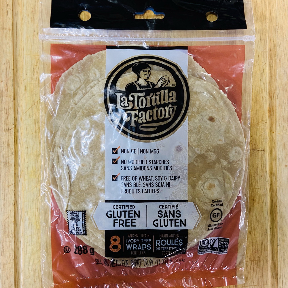La Tortilla Factory 8 Ivory Teff Gluten Free Tortillas 288g