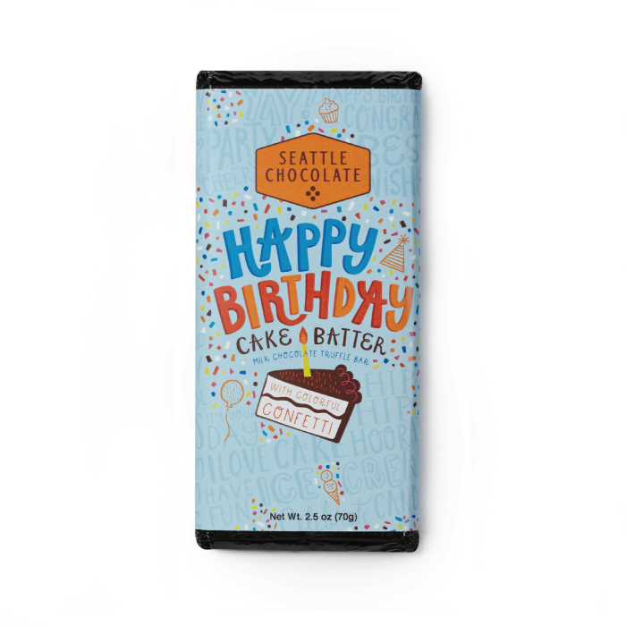 Seattle Chocolate Happy Birthday Truffle Bar 70g