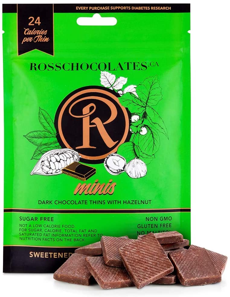 Ross Chocolates No Sugar Added Dark Chocolate & Hazelnut 85g