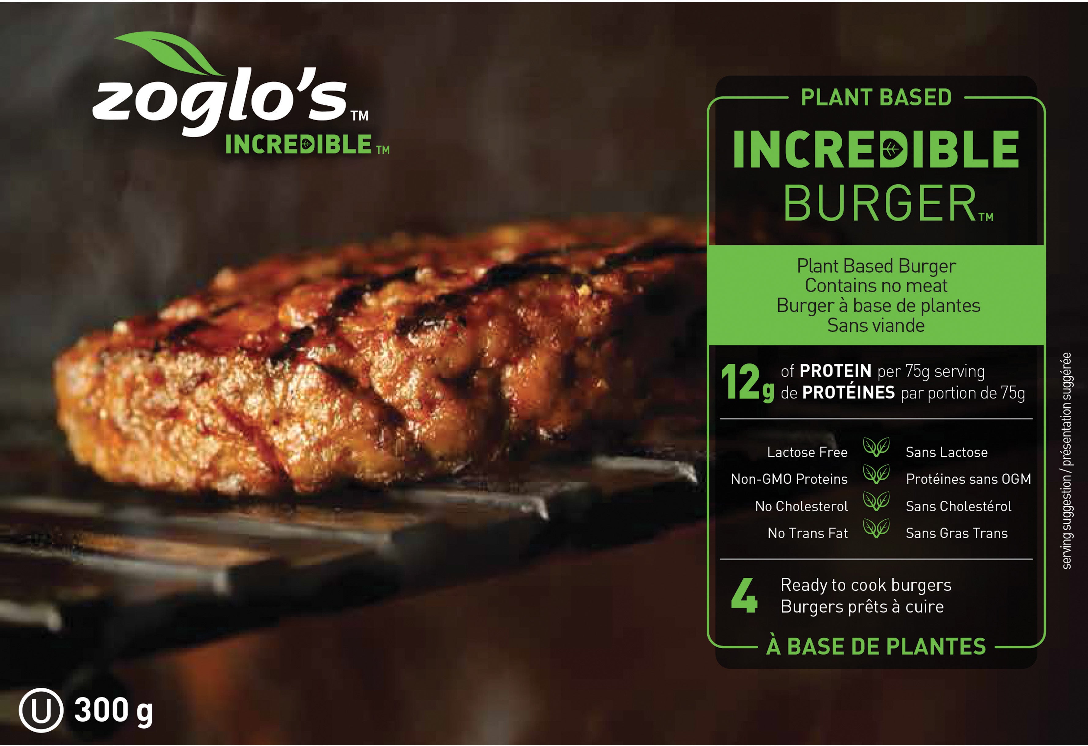 Zoglos Incredible Plant Based Burgers 300g