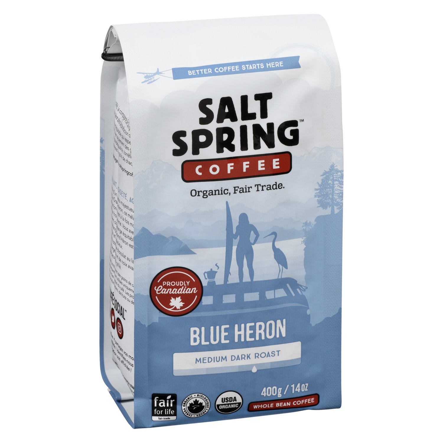 Salt Spring Coffee Blue Heron Medium Dark Roast 400g