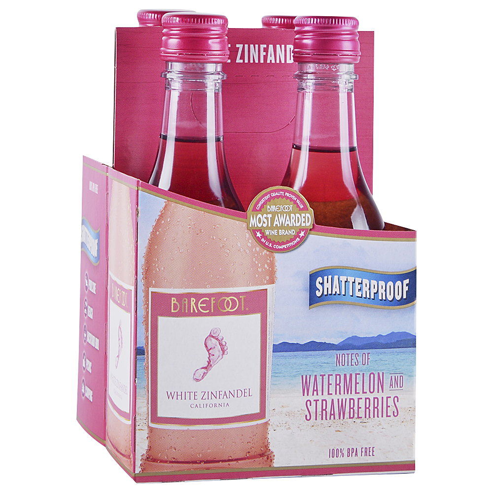 Barefoot White Zinfandel California 4 x 187ml