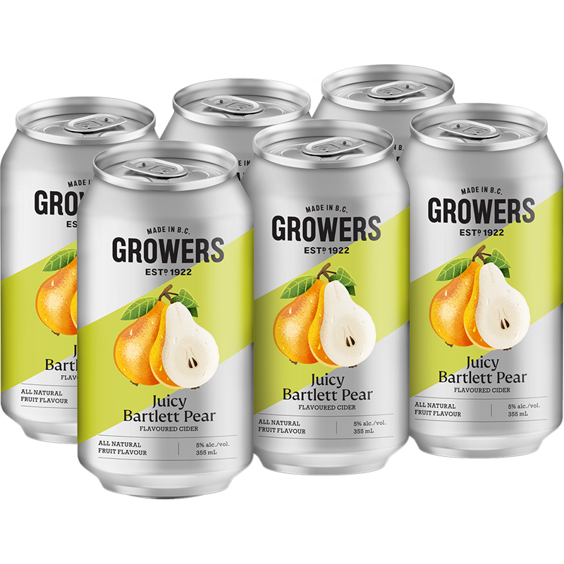 Growers Juicy Bartlett Pear Cider British Columbia 6x355ml